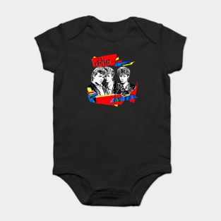 Vintage Styled 80s A-Ha Design (on black) Baby Bodysuit